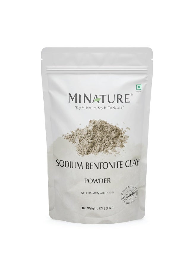 minature mi nature Sodium Bentonite Clay Powder | For Skin Detoxifying, Deep Pore cleansing & Face Mask, Body Mask, Detox Bath| Pure & Natural Mask Powder For All Skin Types & Unisex| 227g(8oz) - Image 1